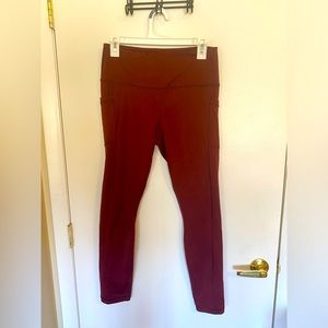 90 Degree Reflex Red Leggings with side pockets